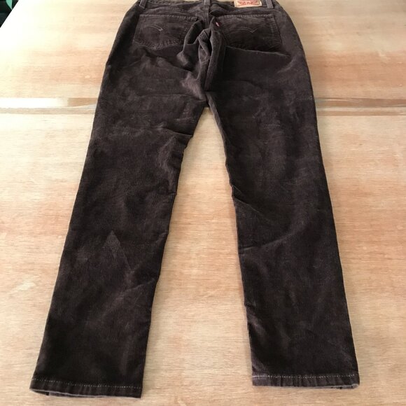Levi's 721 High Rise Skinny Jeans Women 28 Brown Corduroy Dark Wash Stretch - Picture 2 of 15